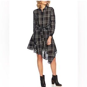 1. State Asymmetrical plaid dress with tie waist size small